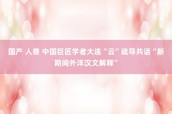 国产 人兽 中国巨匠学者大连“云”疏导共话“新期间外洋汉文解释”