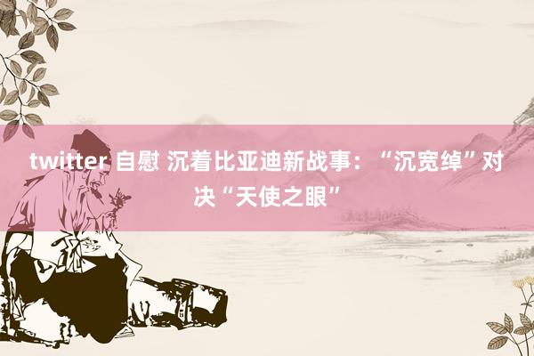 twitter 自慰 沉着比亚迪新战事：“沉宽绰”对决“天使之眼”