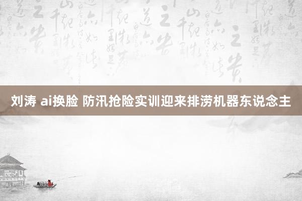 刘涛 ai换脸 防汛抢险实训迎来排涝机器东说念主