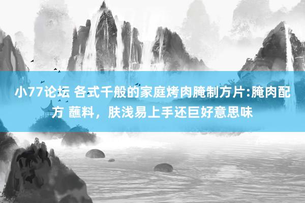 小77论坛 各式千般的家庭烤肉腌制方片:腌肉配方 蘸料，肤浅易上手还巨好意思味