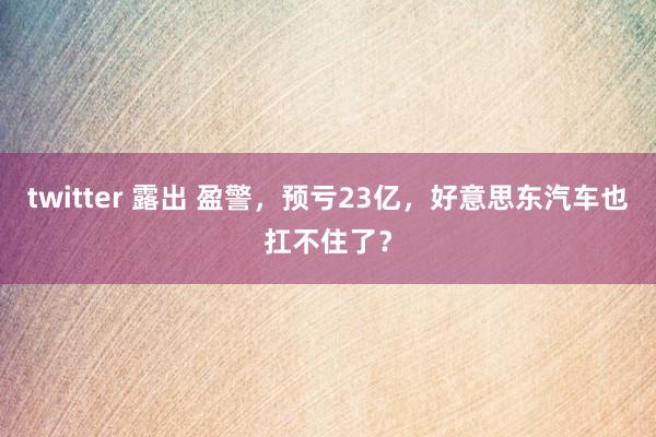 twitter 露出 盈警，预亏23亿，好意思东汽车也扛不住了？